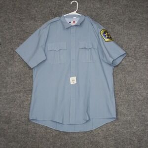 VTG Flying Cross Uniform Shirt Mens XL Blue Suffolk County Sheriff Patch New